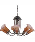 24" Wide Amber/Purple Tiffany Pond Lily 7 Light Chandelier