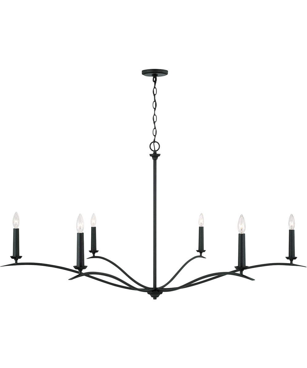 Grady 6-Light Chandelier Black Iron