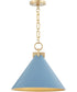 1-light Pendant Blue w/ Aged Brass