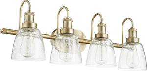 30"W 4-light Bath Vanity Light Aged Brass