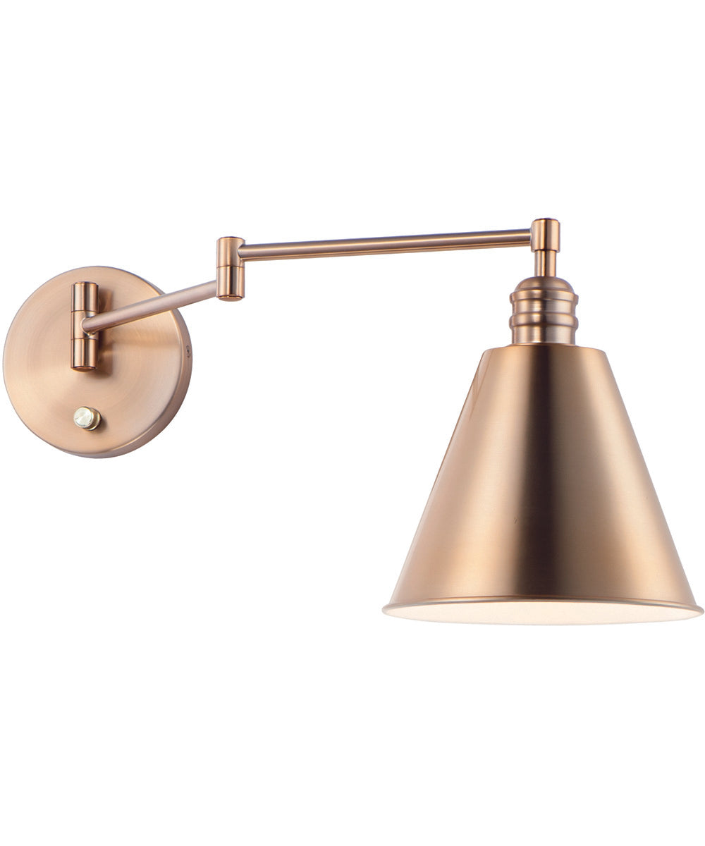 Library 1-Light Wall Sconce Horizontal Swing Arm Heritage