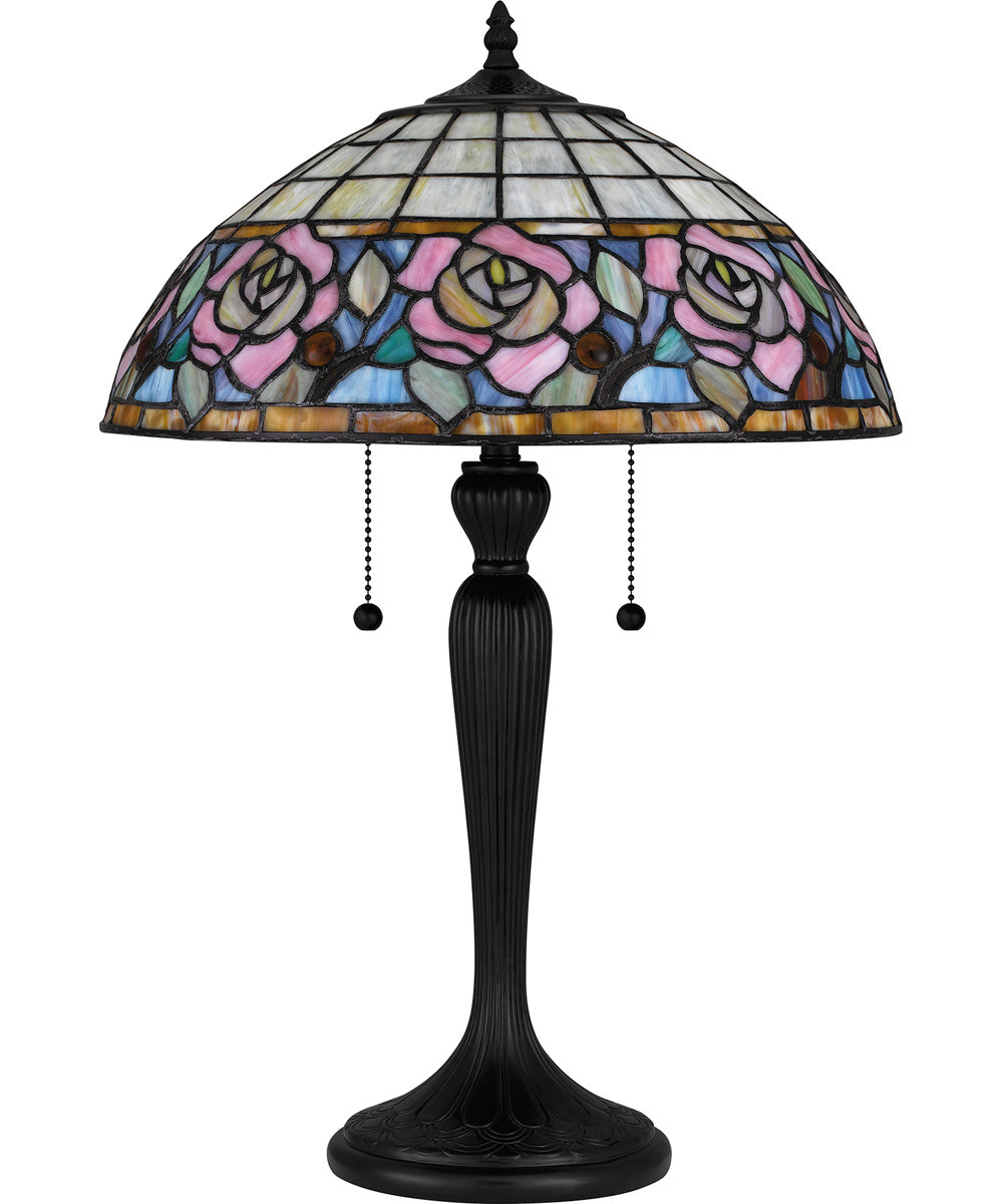 Tiffany Small 2-light Table Lamp Matte Black