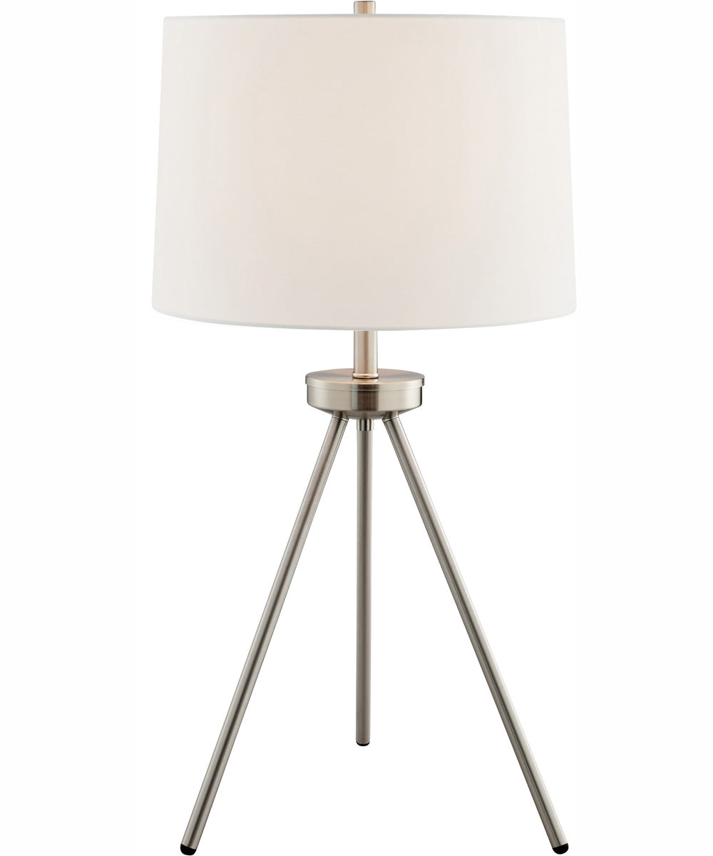 Tullio 1-Light 3Pcs Floor & Table Lamp Set Brushed Nickel/White Shade