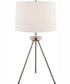 Tullio 1-Light 3Pcs Floor & Table Lamp Set Brushed Nickel/White Shade