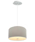 16" W 2 Light Pendant Light Oatmeal Linen Drum Shade with Diffuser, White Cord