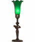 15" High Green Tiffany Pond Lily Nouveau Lady Accent Lamp