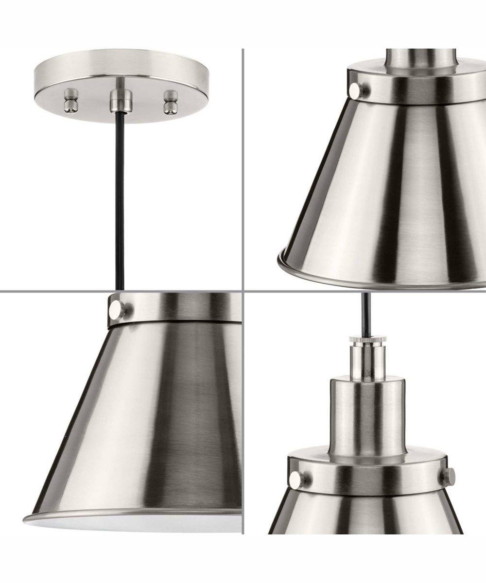 Hinton 1-Light Modern Farmhouse Pendant Brushed Nickel