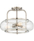 Trilogy Large 3-light Semi Flush Mount Brushed Nickel