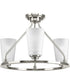 Debut 3-Light Semi-Flush Convertible Brushed Nickel