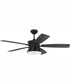 52" Dominick 3-Light Ceiling Fan Flat Black