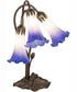 16" High Blue/White Pond Lily Tiffany Pond Lily 3 Light Accent Lamp