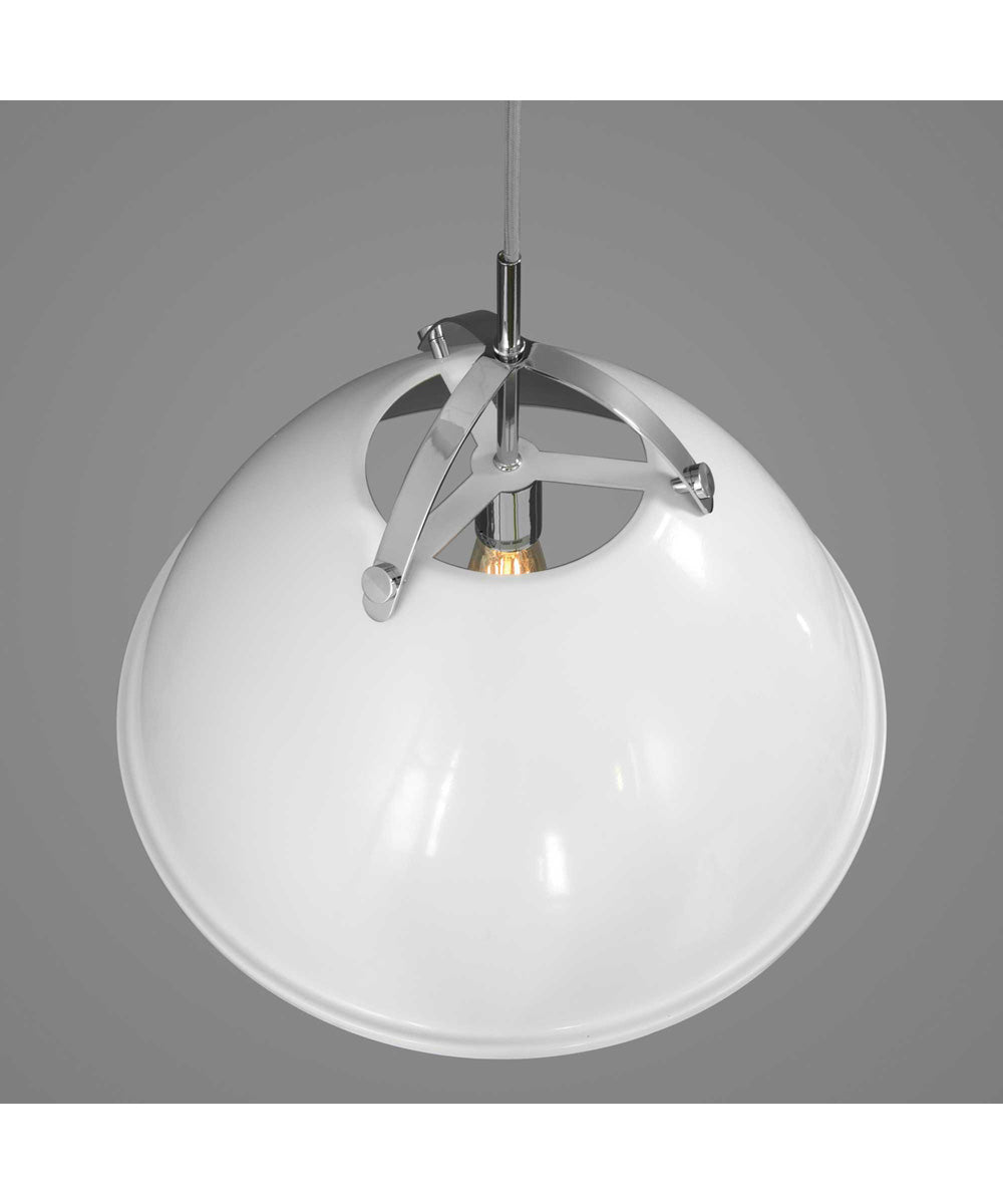 Tre 1-Light Metal Shade Coastal Pendant Light White