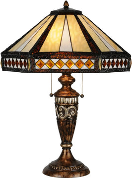 27"H Diamond Band Mission Table Lamp