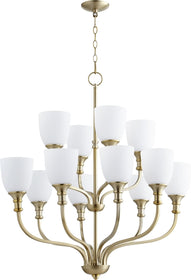 34"W Richmond 12-light Chandelier Aged Brass