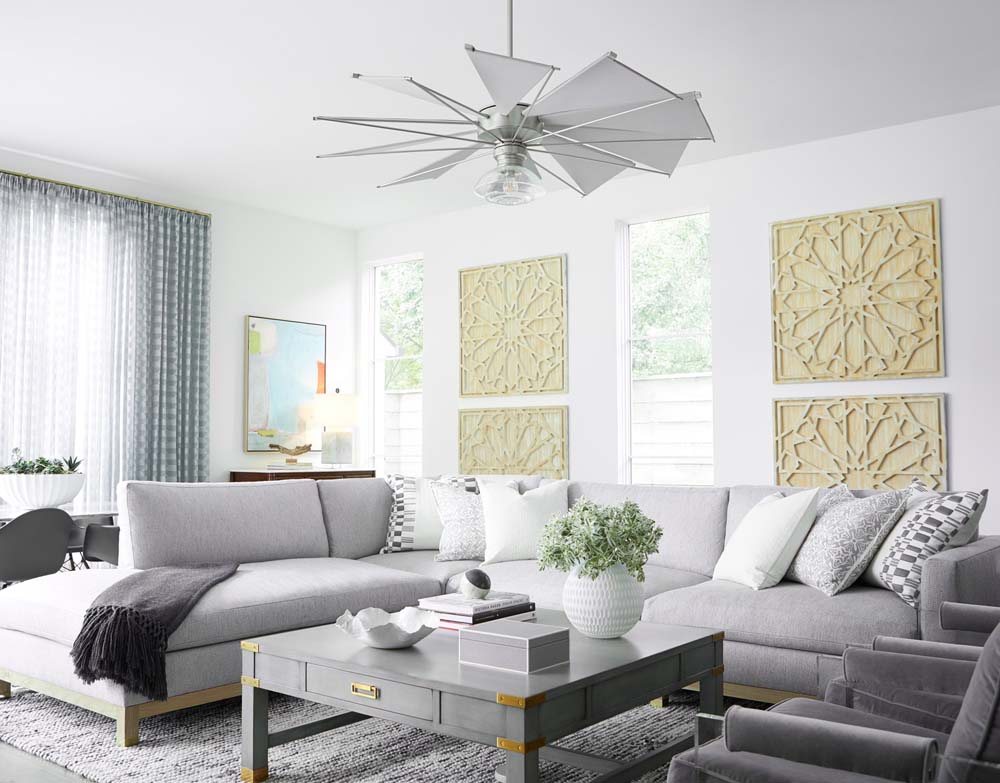 11"W Windmill 1-light LED Ceiling Fan Light Kit Satin Nickel