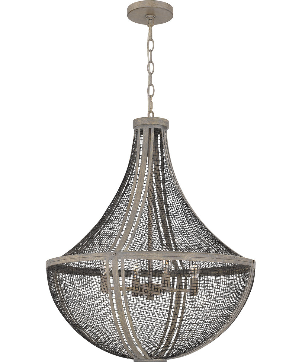 Hallie 4-light Pendant Distressed Grey Wood
