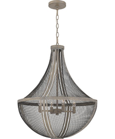 Hallie 4-light Pendant Distressed Grey Wood