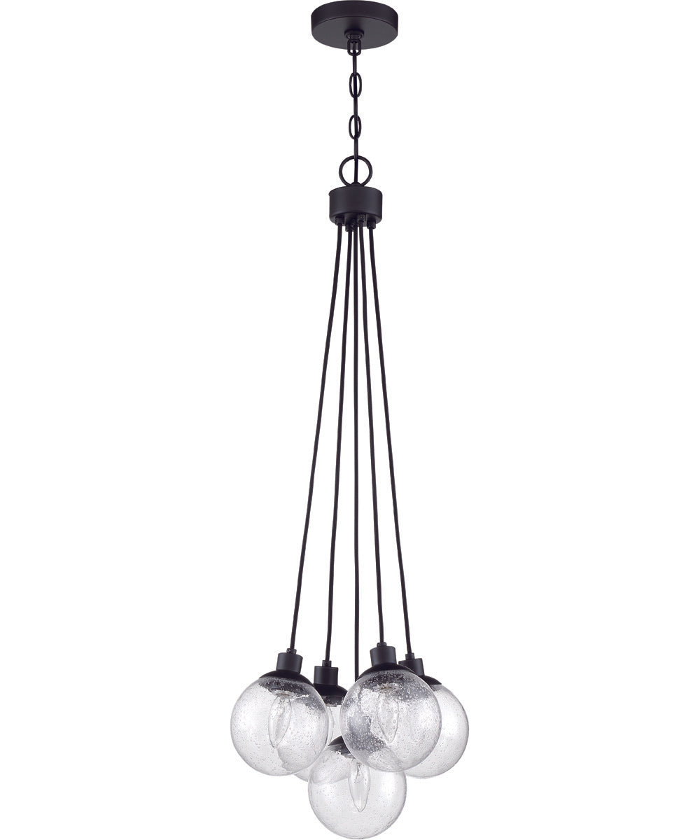 Que 5-Light Pendant Flat Black