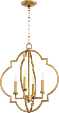 18"W Dublin 4-light Entry Foyer Hall Chandelier Gold Leaf