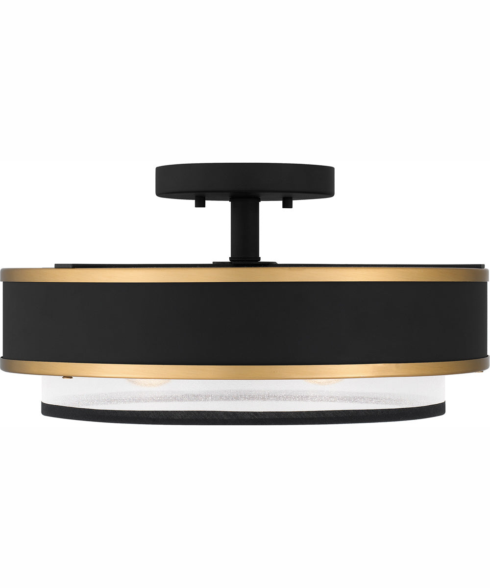 Quoizel Semi-Flush Mount Medium 3-light Semi Flush Mount Earth Black