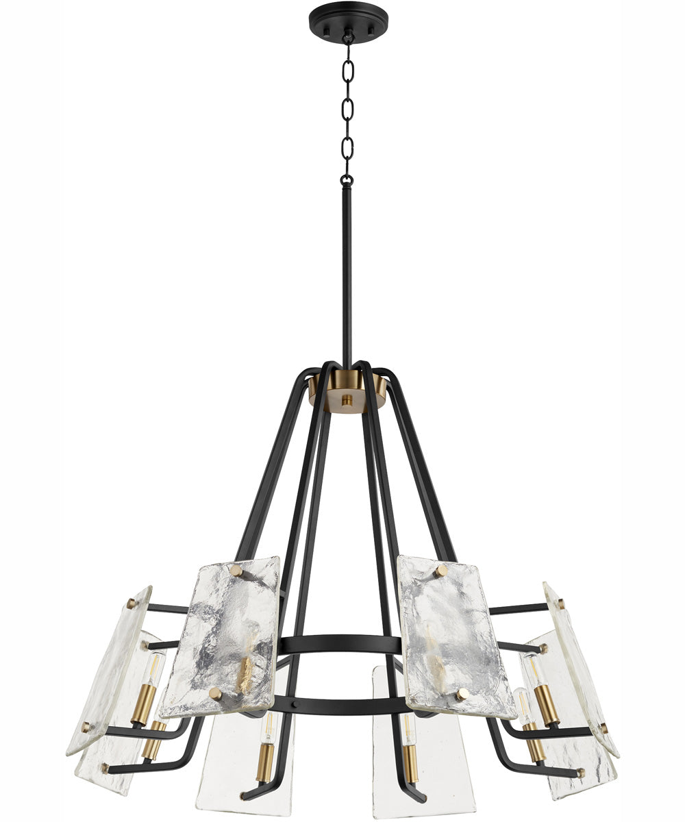 Tioga 8-light Chandelier Textured Black w/ Aged Brass