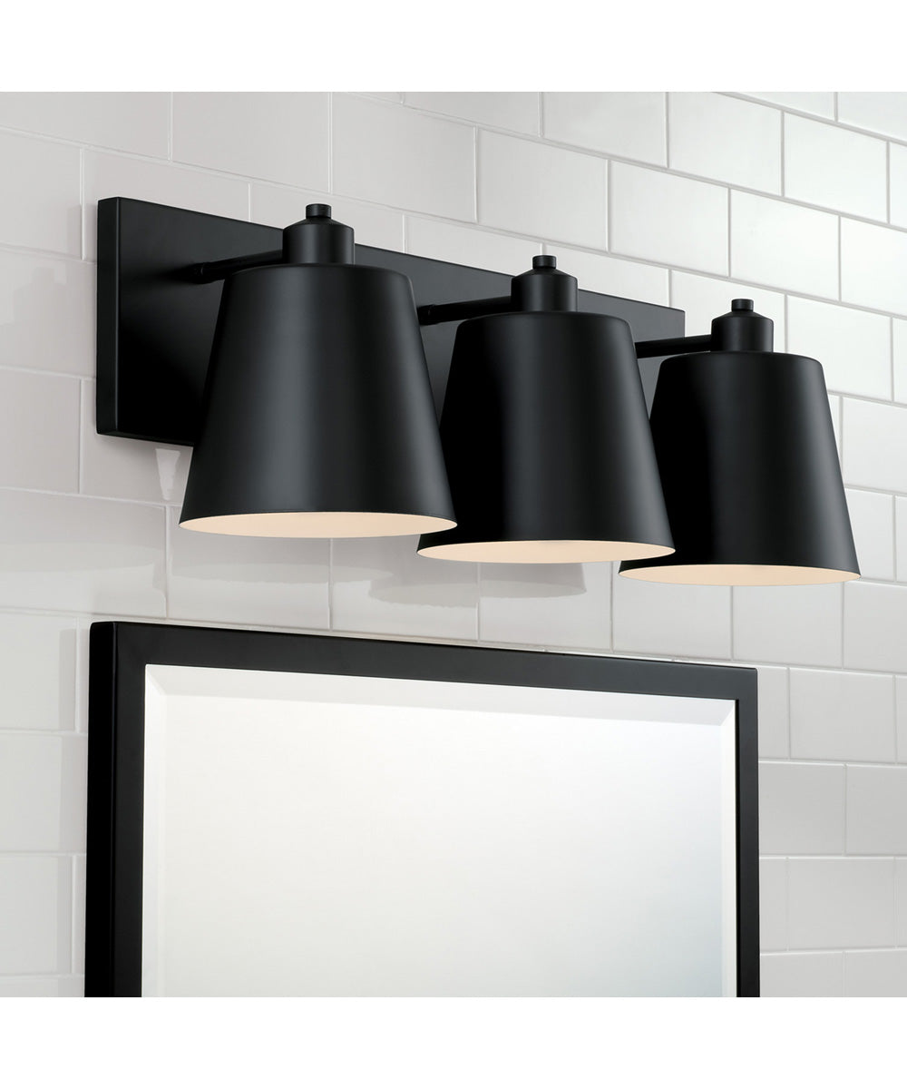 Alden 3-Light Vanity Matte Black