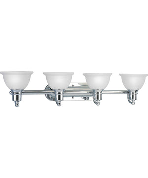 Madison 4-Light Etched Glass Traditional Bath Vanity Light Polished Chrome