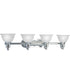 Madison 4-Light Etched Glass Traditional Bath Vanity Light Polished Chrome