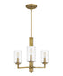 Sunburst 3-light Chandelier Weathered Brass
