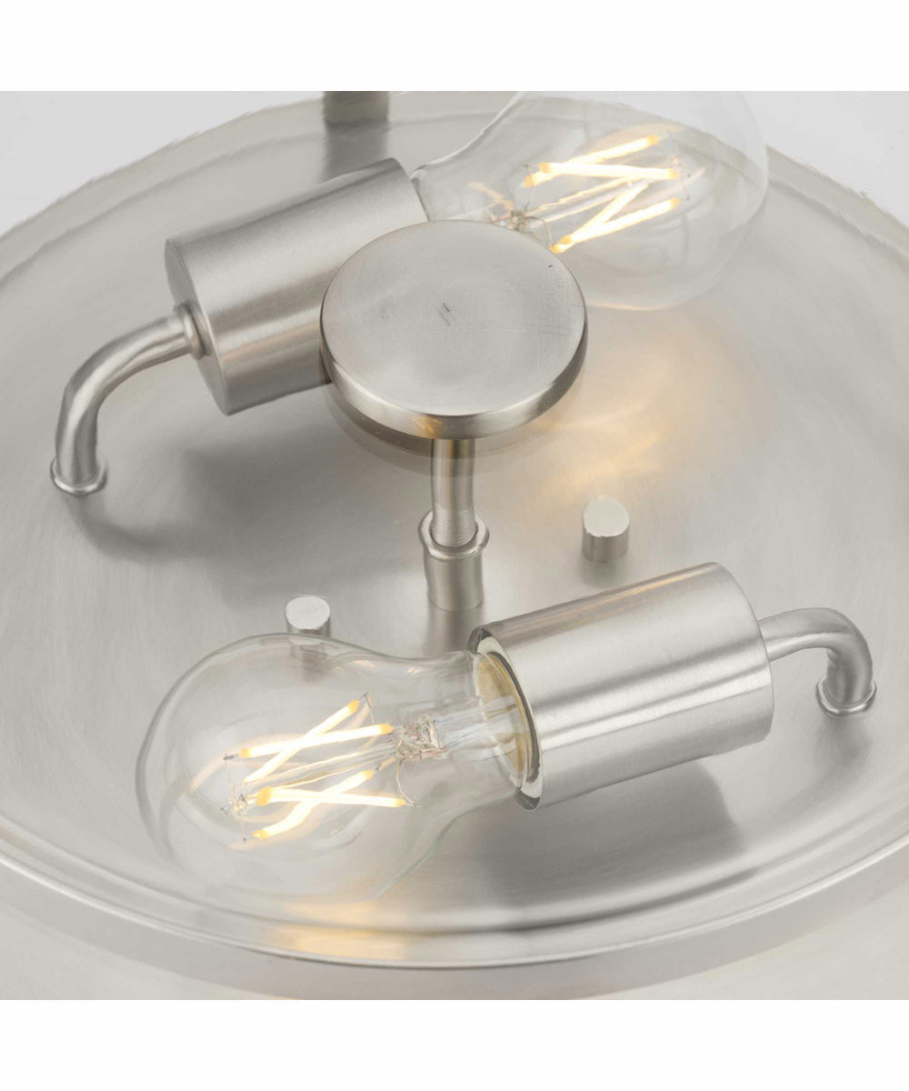 Gilliam 12-5/8 in. 2-Light New Traditional Flush Mount Brushed Nickel