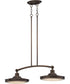 30"W Houston 2-Light Pendant Antique Brass