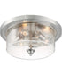 15"W Bransel 3-Light Close-to-Ceiling Brushed Nickel