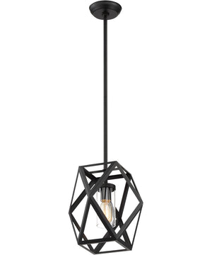 8"W Zemi 1-Light Pendant Black