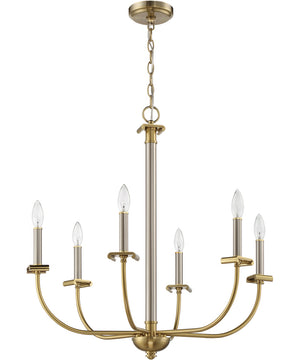 Stanza 6-Light Chandelier Brushed Polished Nickel / Satin Brass