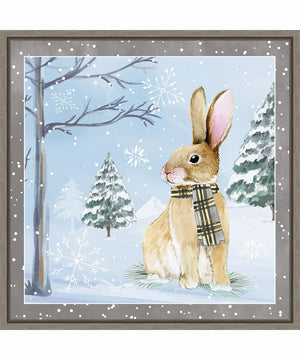 Framed Snow Bunny by Art Nd Canvas Wall Art Print (22  W x 22  H), Sylvie Greywash Frame