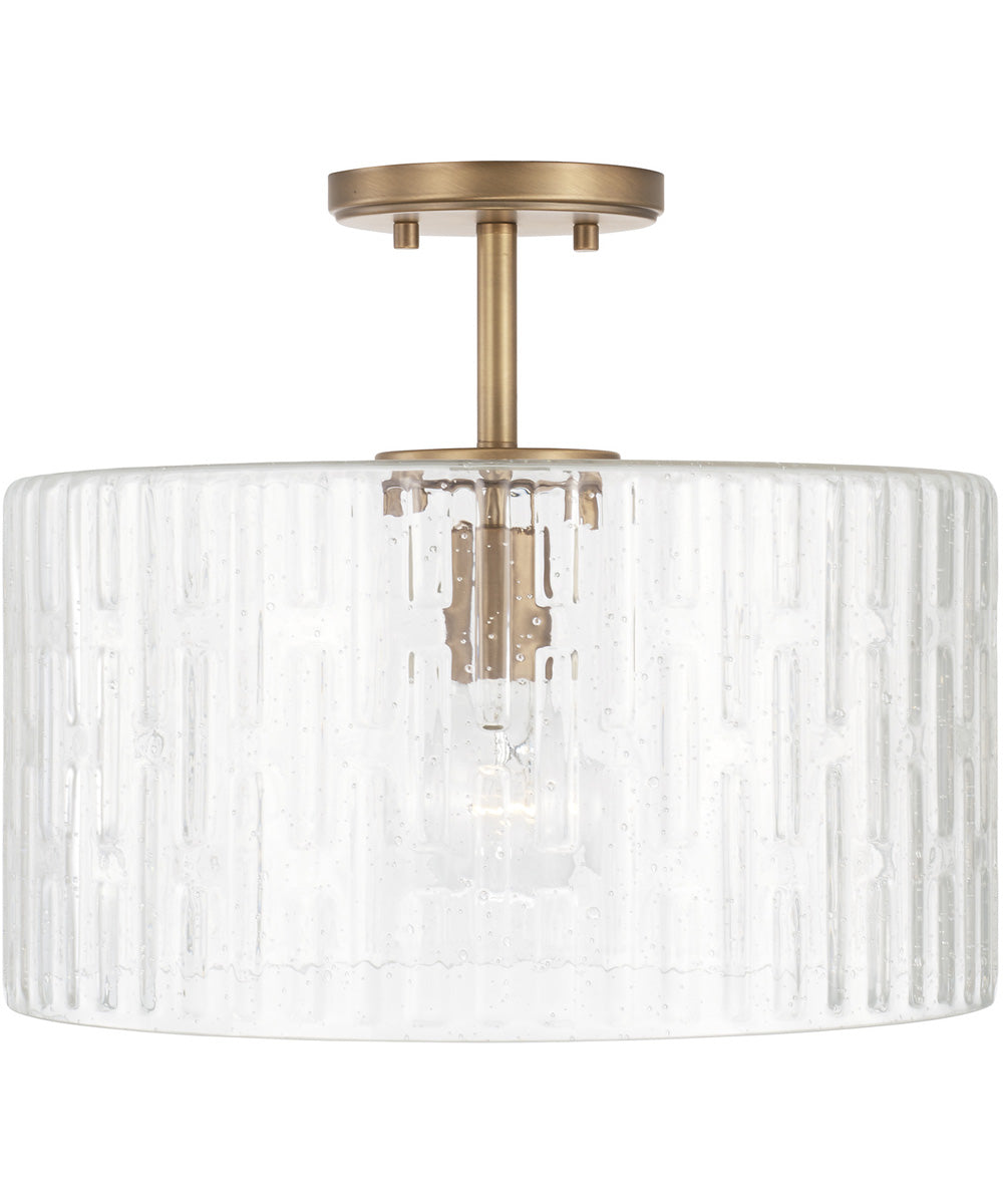 Emerson 1-Light Dual-Mount Semi-Flush/Pendant Mount In Aged Brass