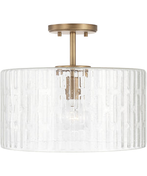 Emerson 1-Light Dual-Mount Semi-Flush/Pendant Mount In Aged Brass