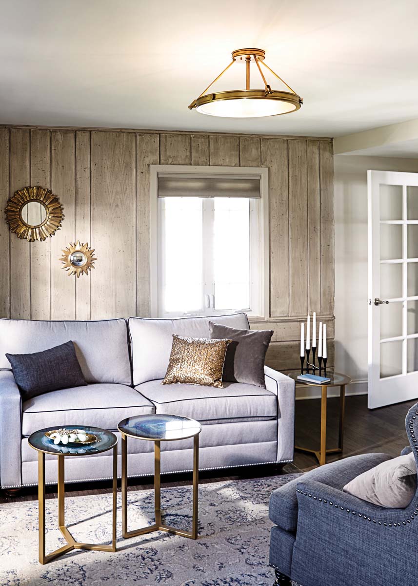 22"W Collier 4-Light Semi Flush Mount Heritage Bras