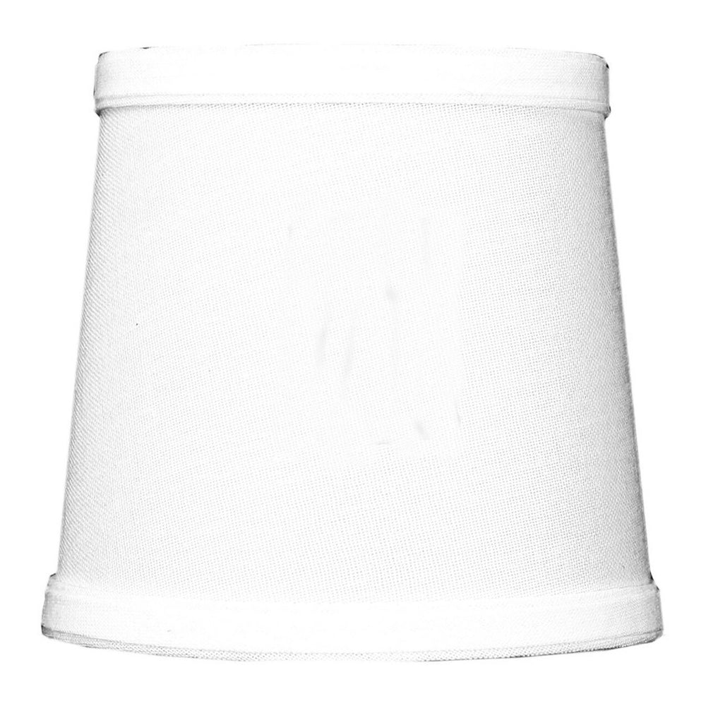 6"W x 5"H White Linen Drum Chandelier Clip-On Lampshade