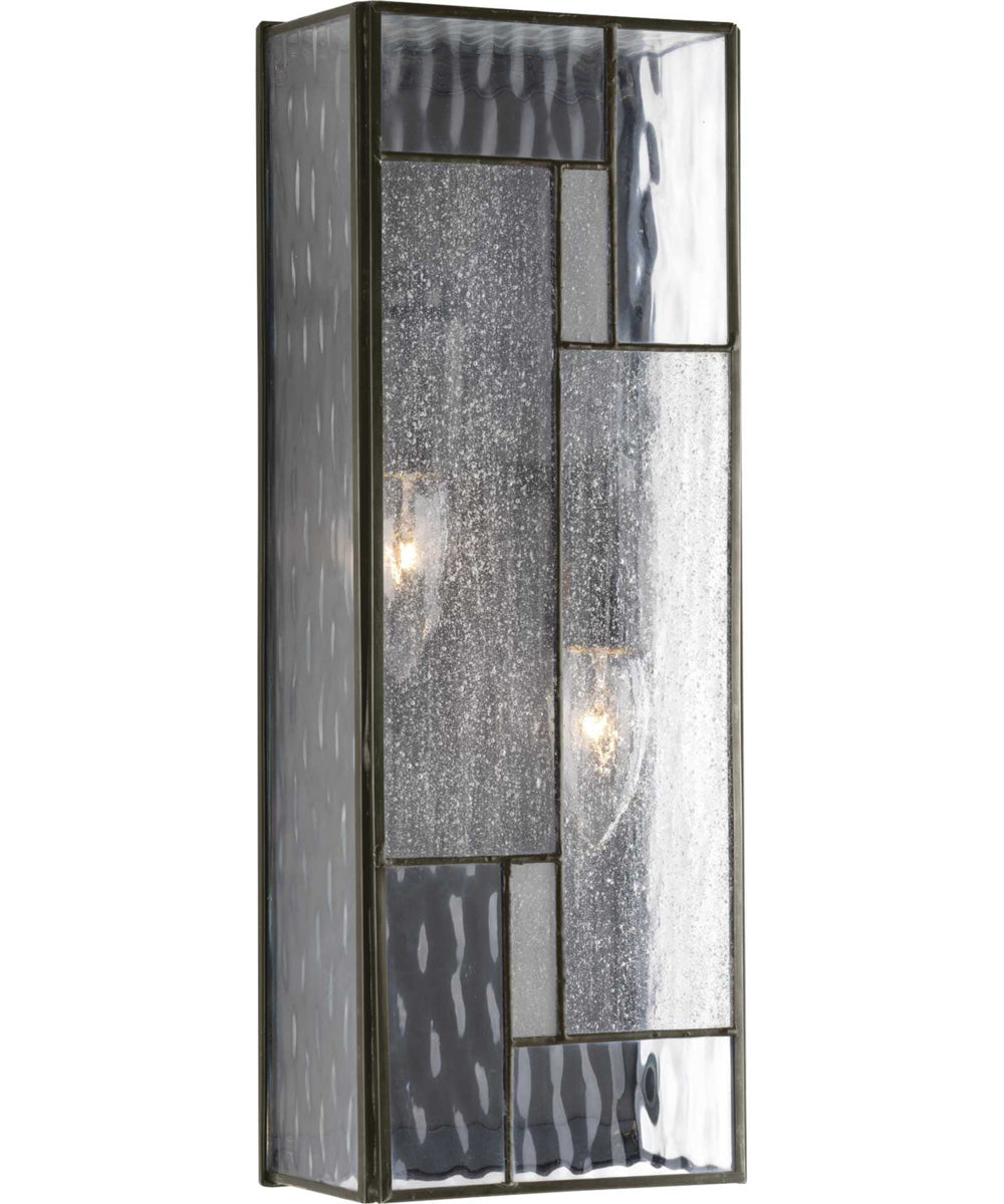 Geometric 2-Light Medium Wall Lantern Architectural Bronze