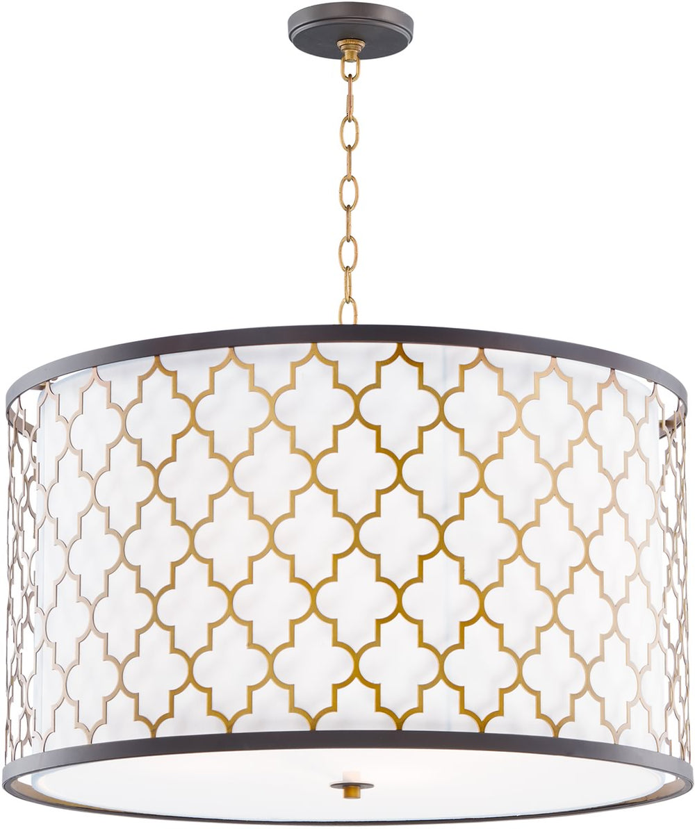 24"W Crest 4-Light Pendant Oil Rubbed Bronze / Antique Brass