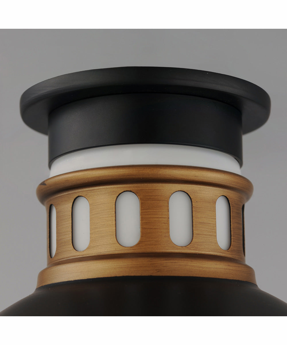 Admiralty 1-Light Outdoor Flush Mount Black / Antique Brass