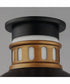 Admiralty 1-Light Outdoor Flush Mount Black / Antique Brass