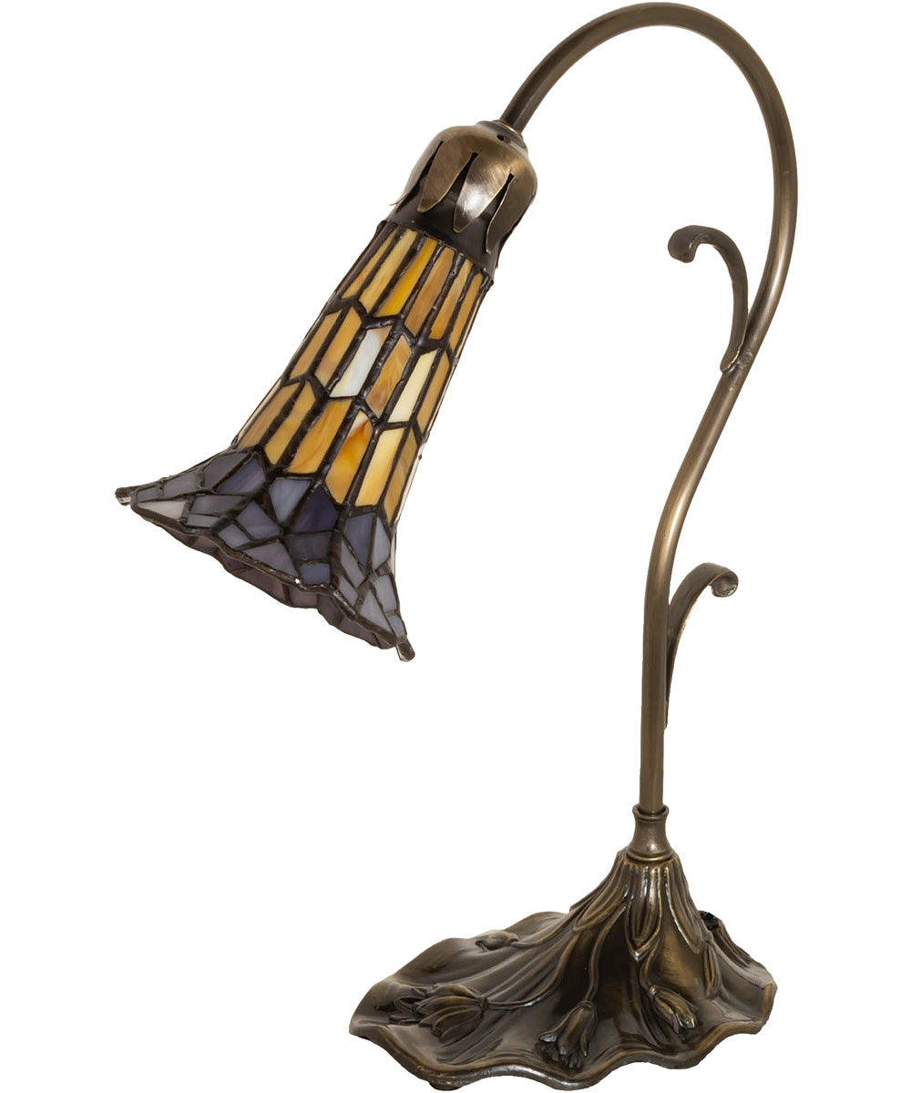 15" High Stained Glass Pond Lily Accent Lamp