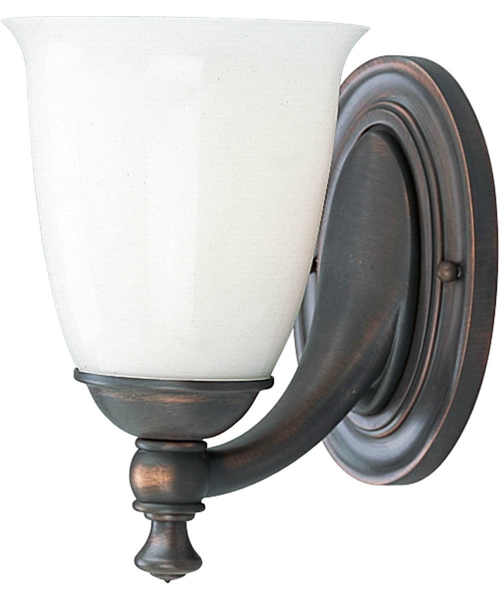 Victorian 1-Light White Opal Glass Farmhouse Bath Vanity Light Venetian Bronze