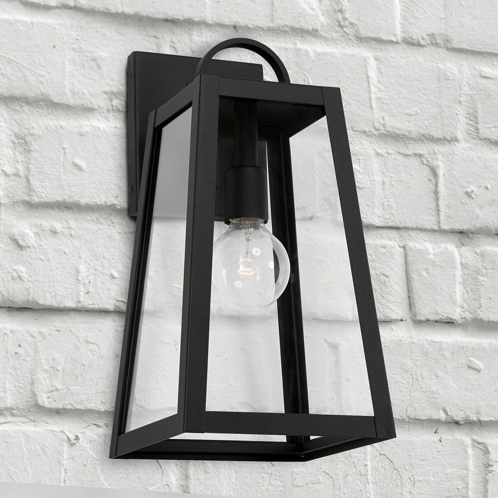 Leighton 1-Light Outdoor Wall-Lantern Rain or Shine - Black