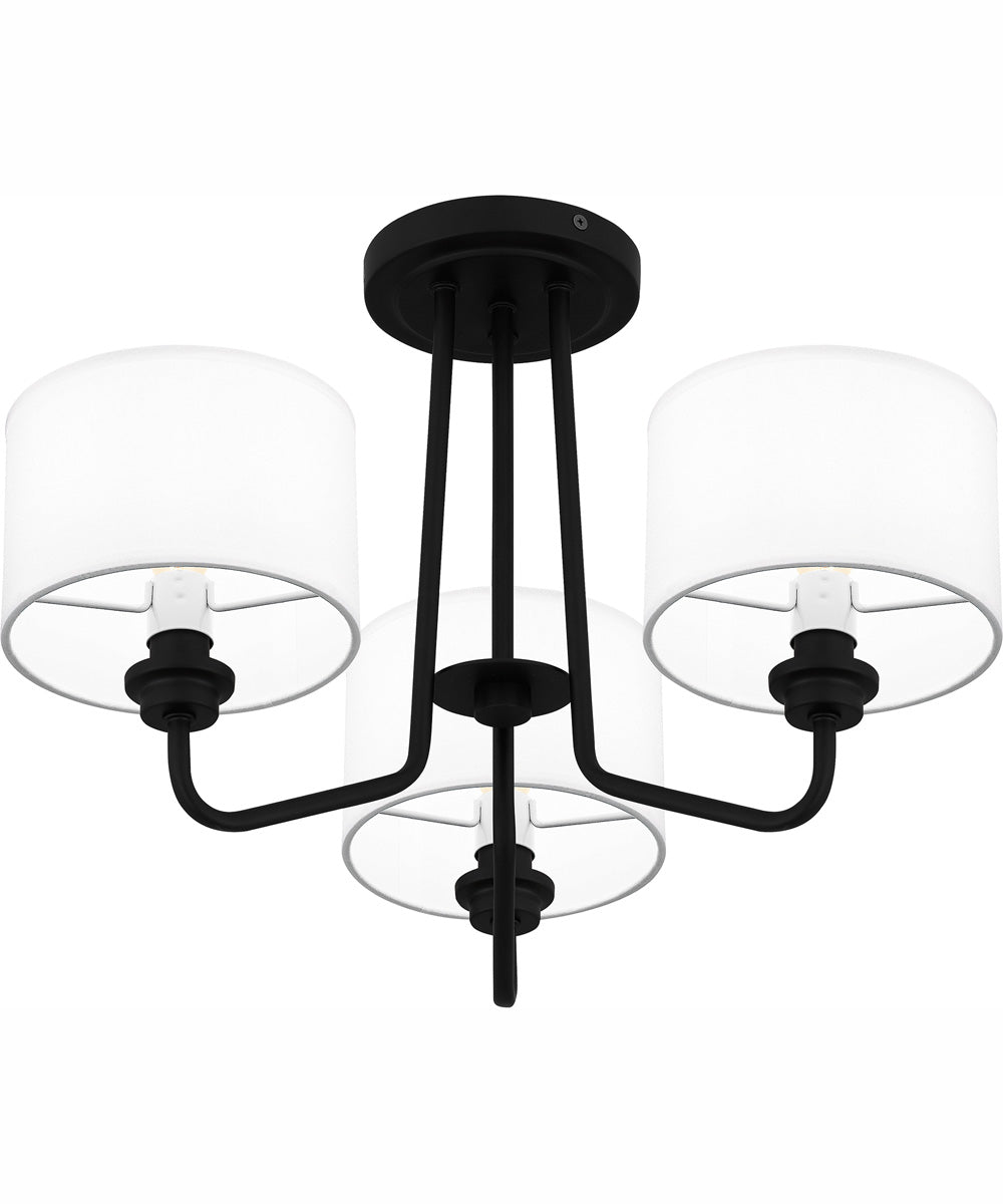 Quoizel Semi-Flush Mount Large 3-light Semi Flush Mount Matte Black