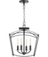 Mantle 4-light Dual Mount Light Fixture Matte Black
