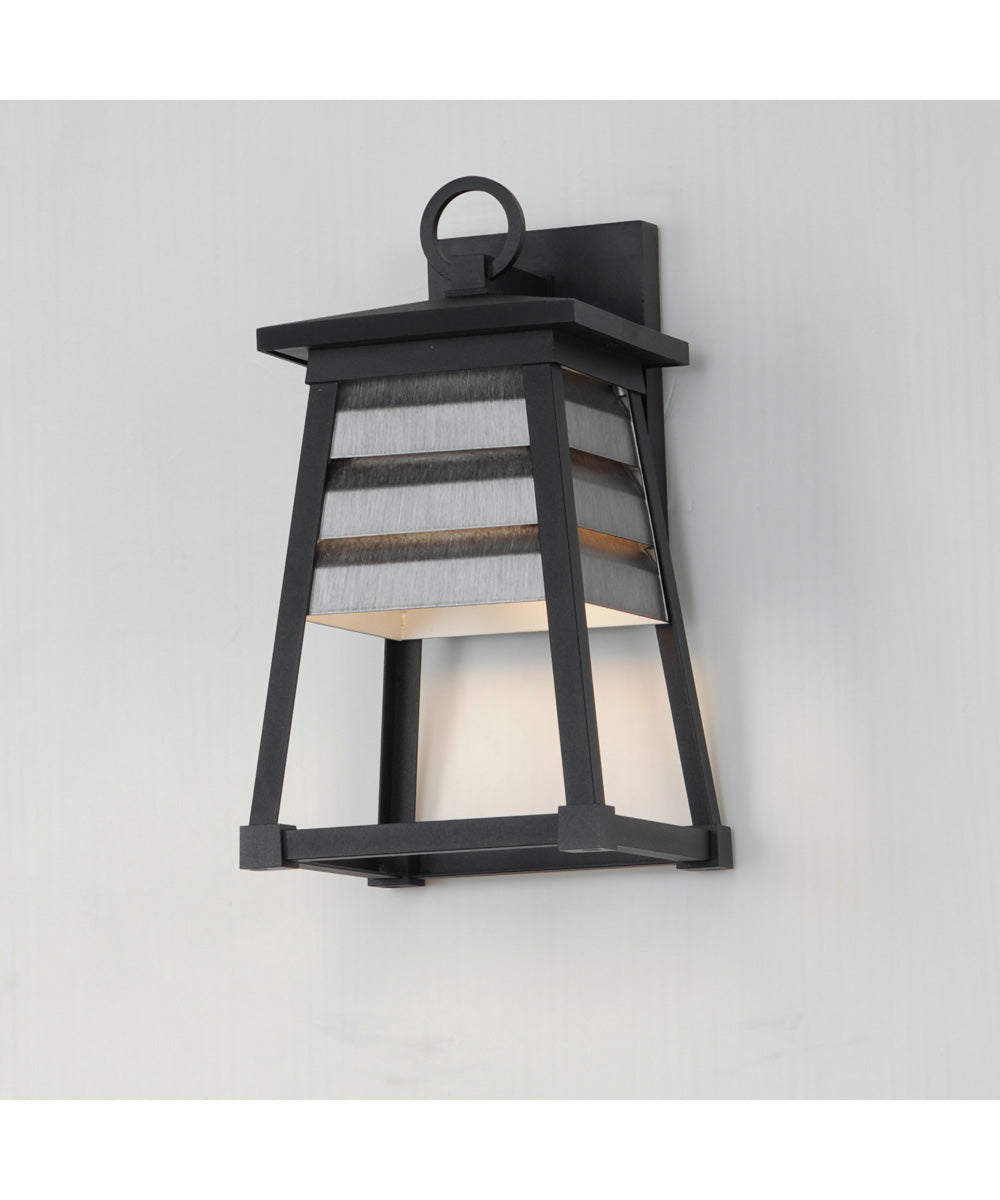 Shutters 1-Light Small Outdoor Wall Sconce Weathered Zinc/Black