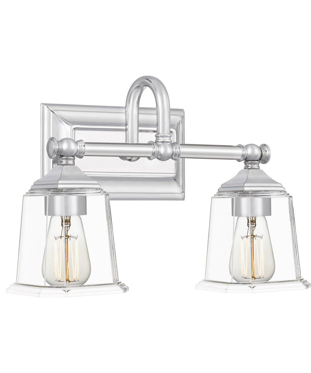 Nicholas Medium 2-light Bath Light Polished Chrome
